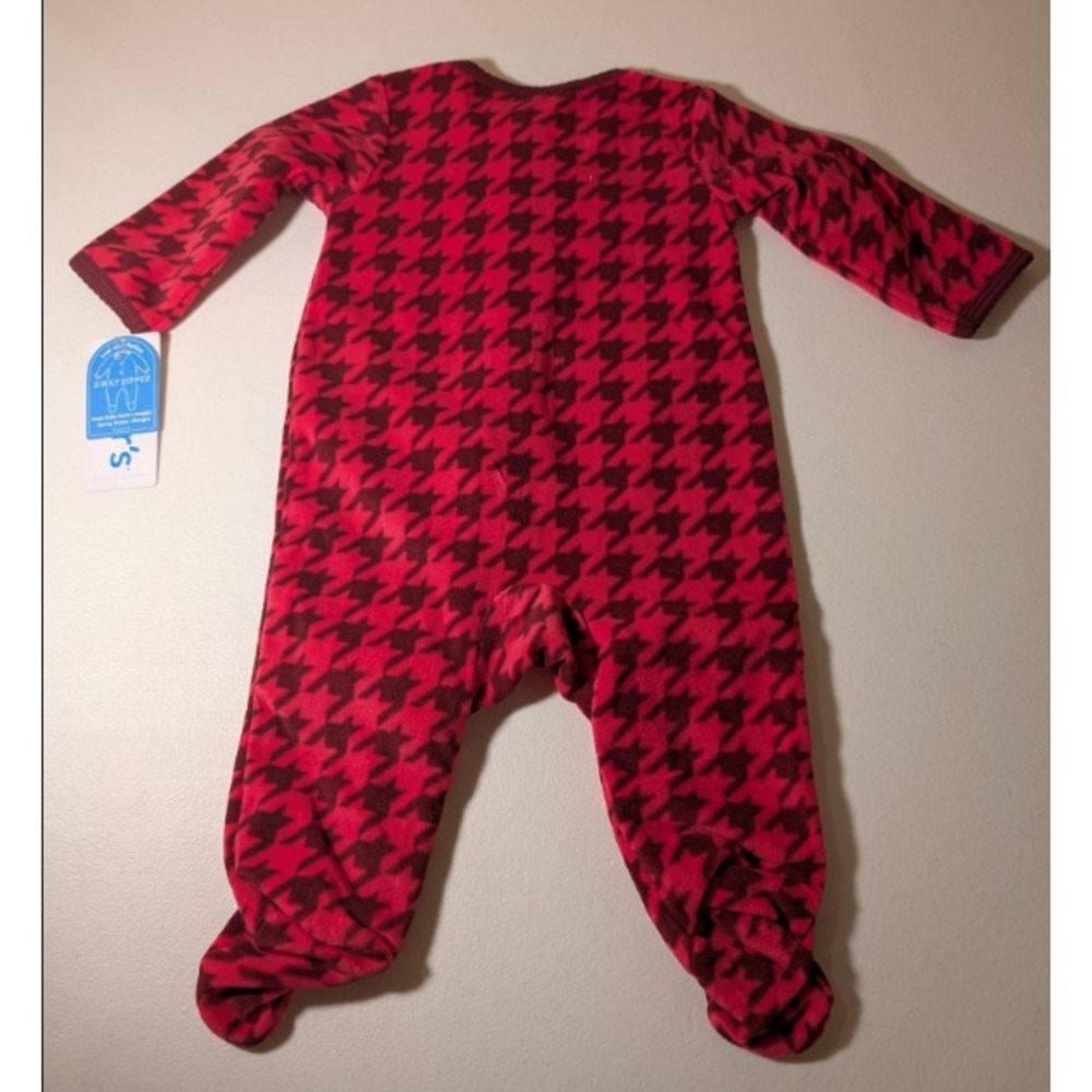 Carter's Baby Girls' Fleece Footed Pajamas 3M Red Houndstooth New